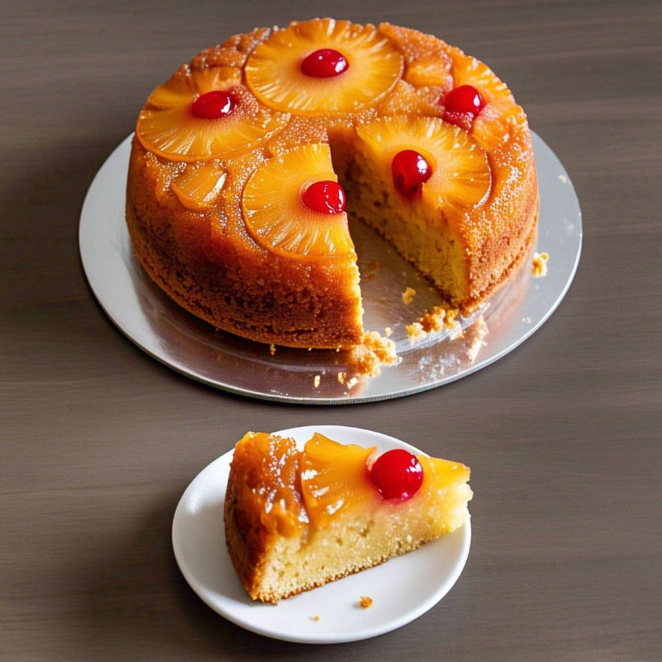 Andy Anand Pineapple Upside-Down Cake, 10-Inch, 2.6 lb – Caramelized Pineapple, No Preservatives, Gourmet Birthday & Celebration Gift Box