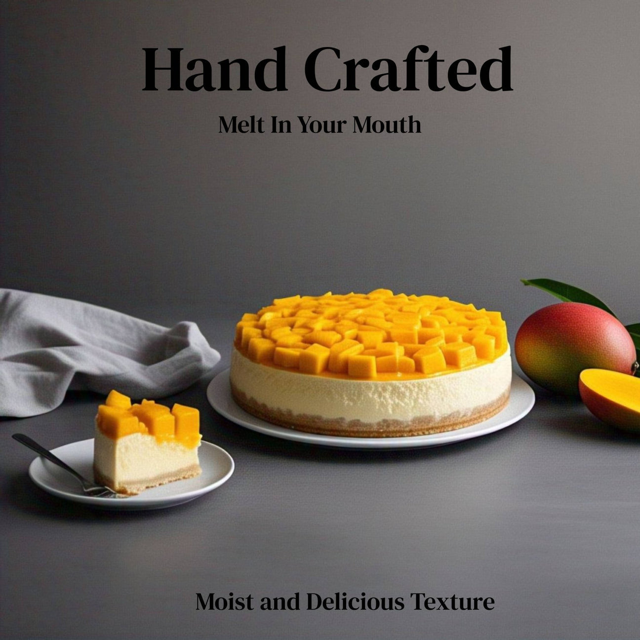 Andy Anand Mango Cake (9-inch, Traditional Style) | Hand-Baked Bakery Cake | Local SoCal Bakery