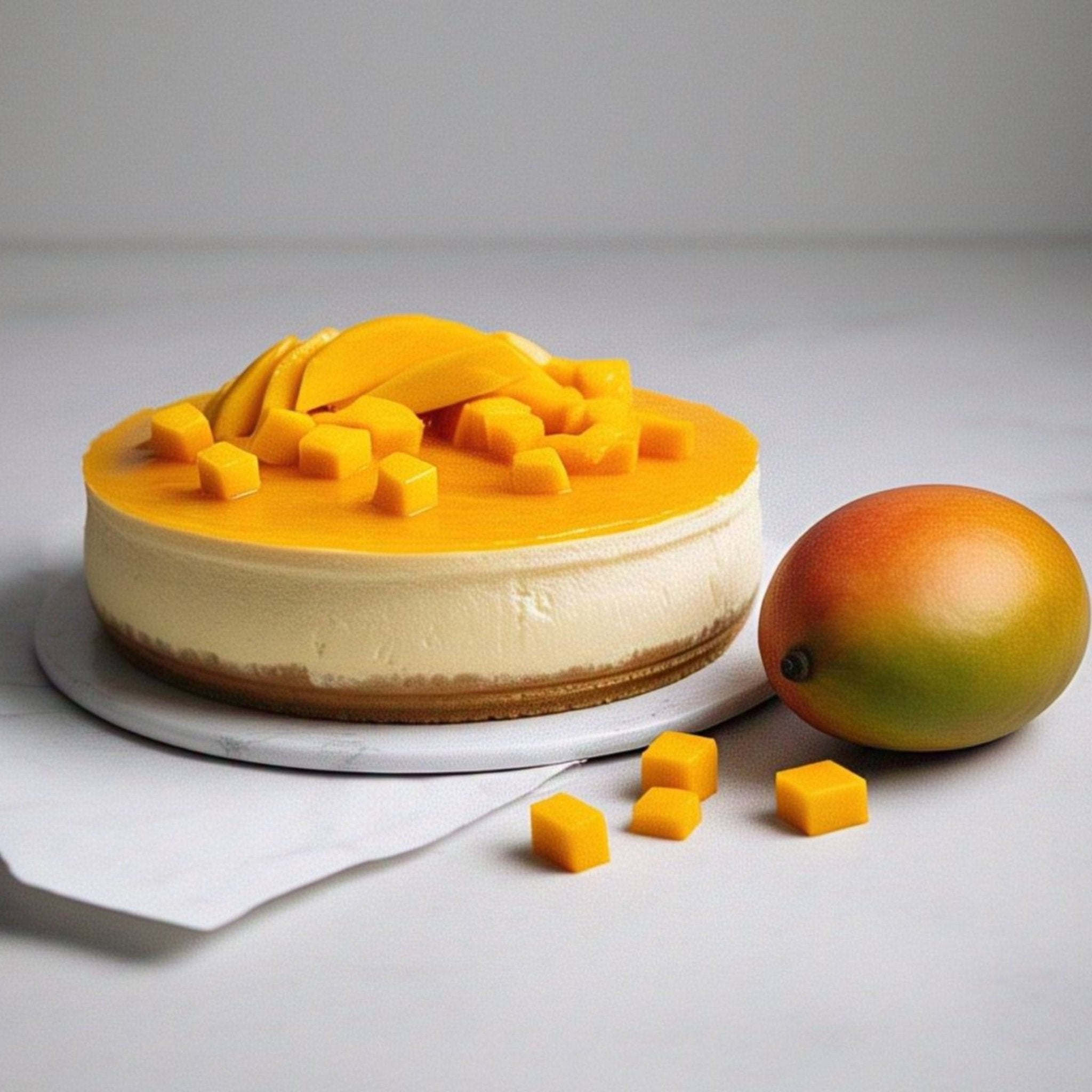 Andy Anand Mango Cheesecake (9-inch, 2 lbs) | Hand-Baked Bakery Cheesecake | Local SoCal Bakery