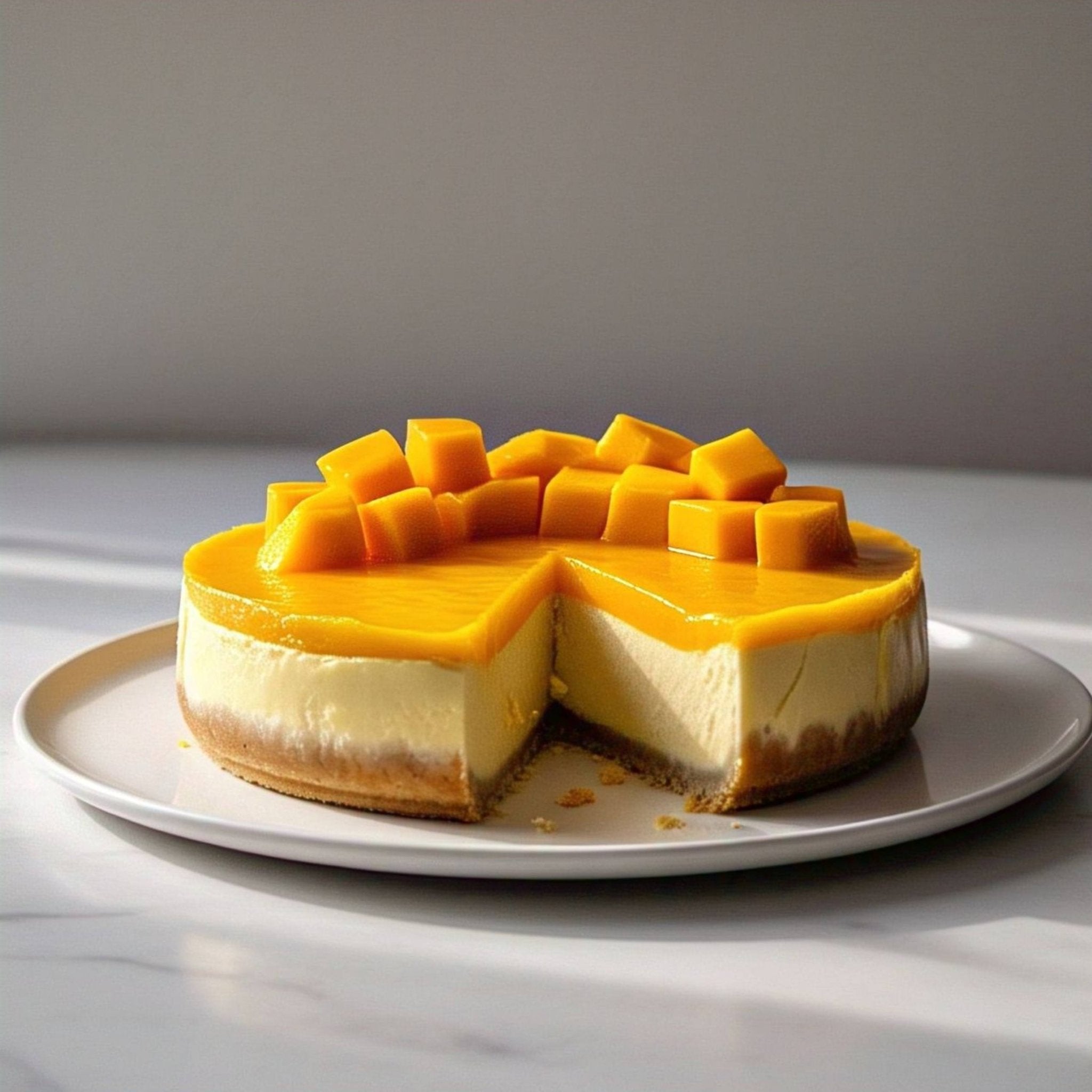 Andy Anand Mango Cheesecake (9-inch, 2 lbs) | Hand-Baked Bakery Cheesecake | Local SoCal Bakery