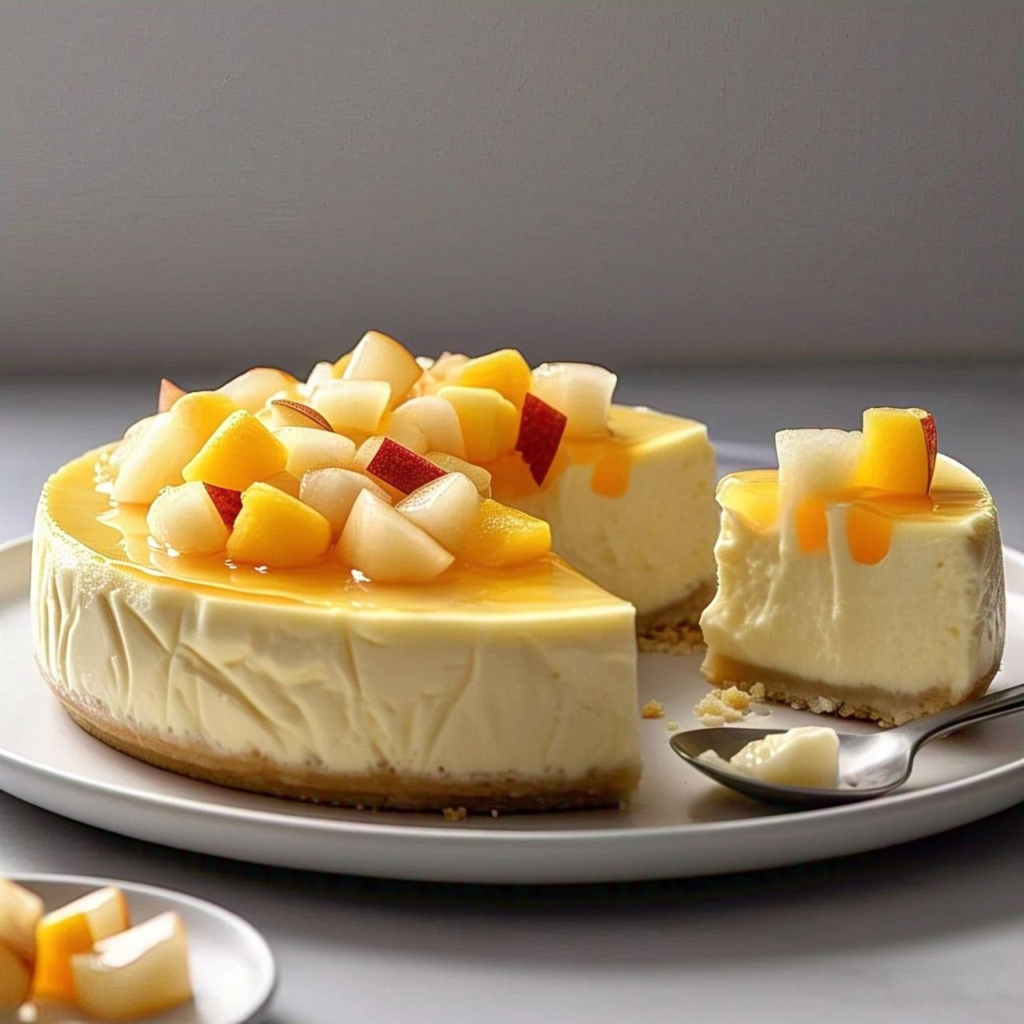 Andy Anand Tropical Fruit Cheesecake (2 lbs) | Pineapple, Pears, Peach Glaze | Local SoCal Bakery