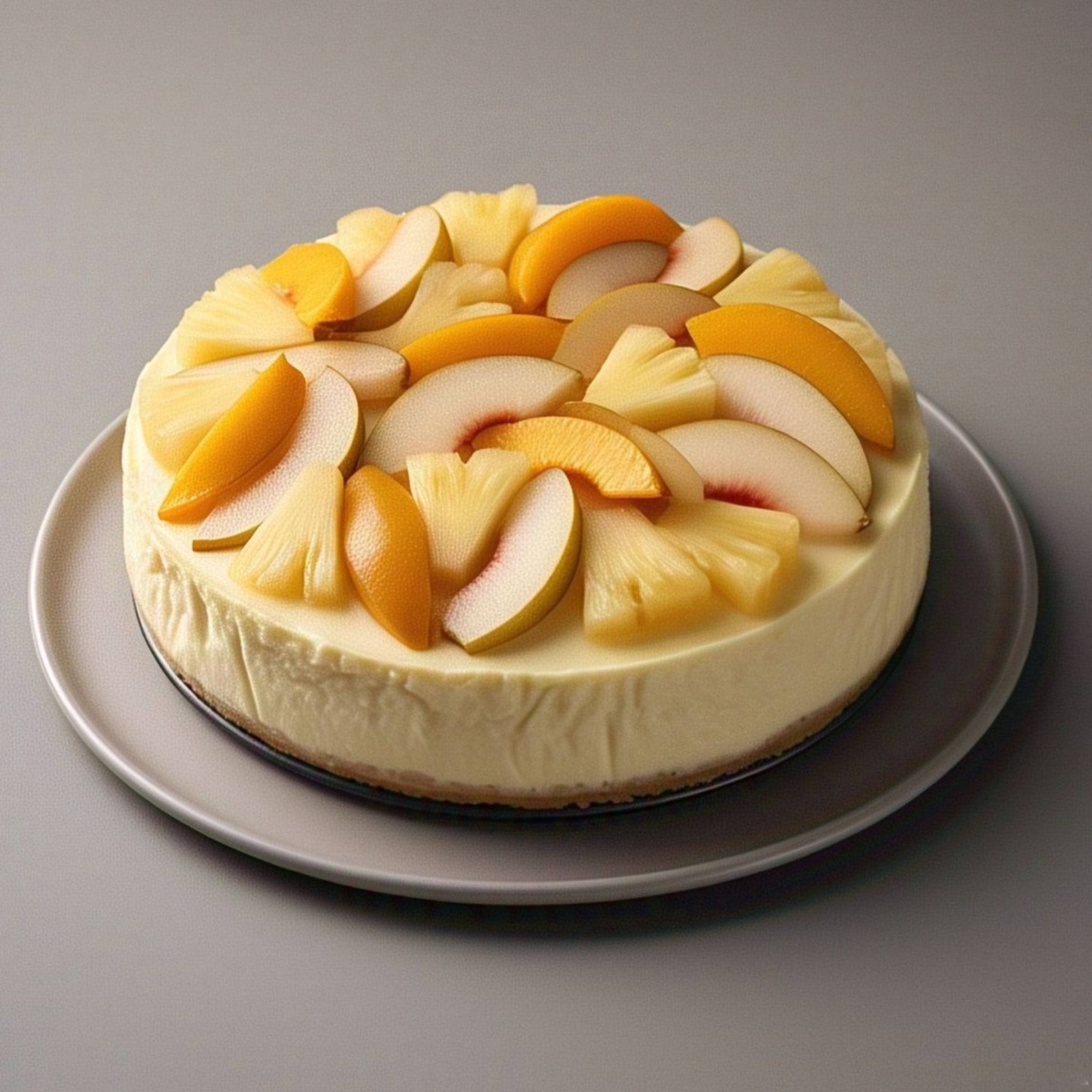 Andy Anand Tropical Fruit Cheesecake (2 lbs) | Pineapple, Pears, Peach Glaze | Local SoCal Bakery