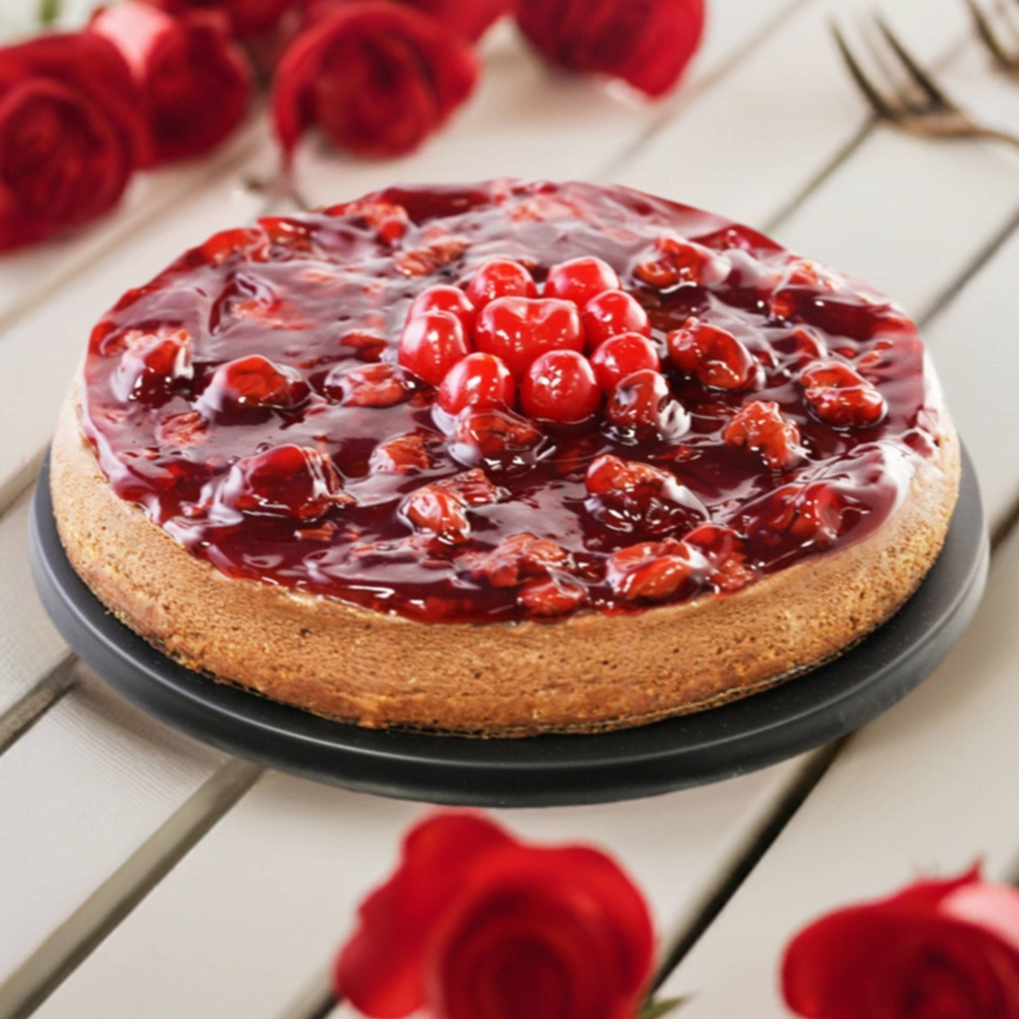 Andy Anand Sugar-Free Chocolate Cherry Cheesecake with Truffles (9-inch, 2.8 lbs) | Sugar-Free & Keto Cheesecake | Local SoCal Bakery