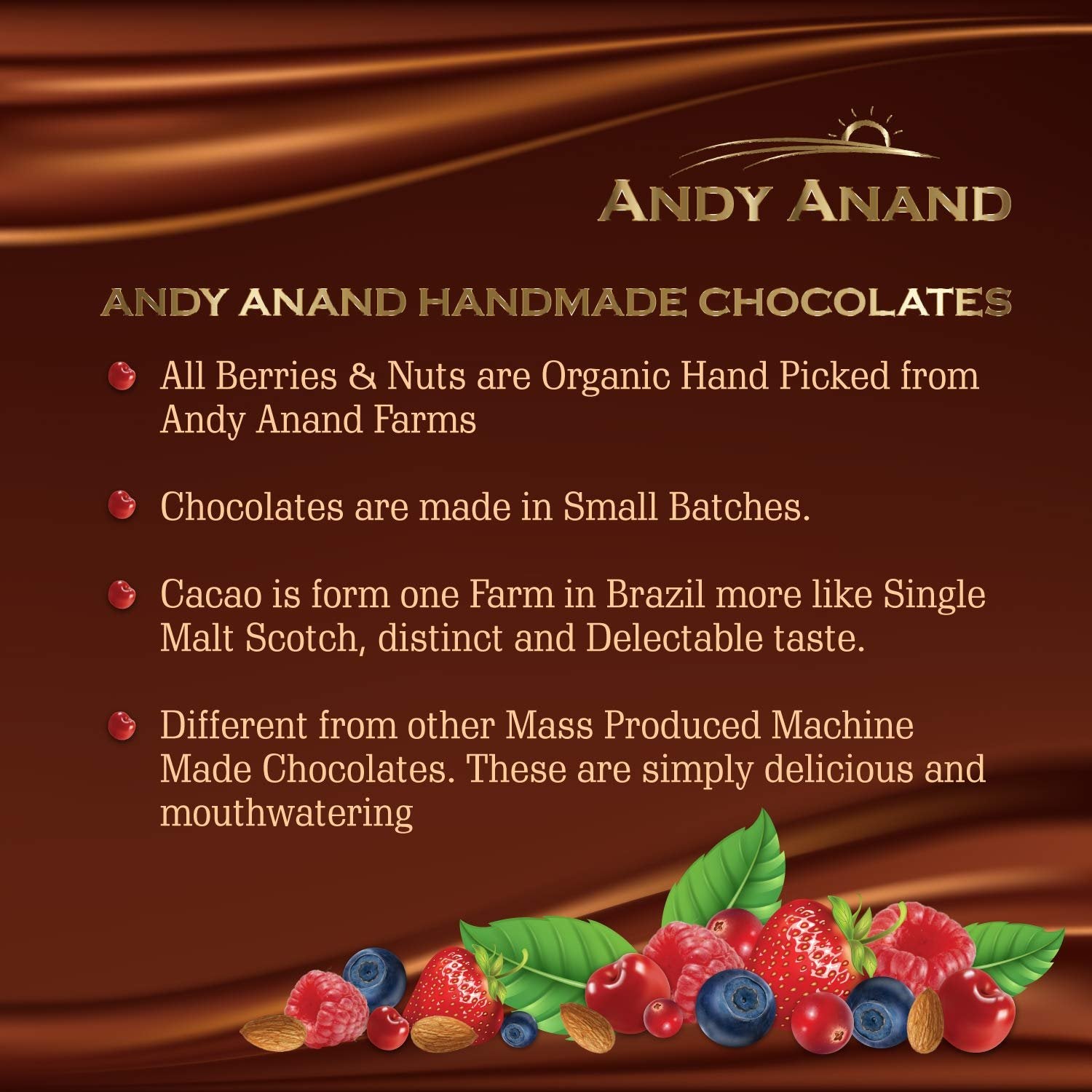 Andy Anand Carob Malt Balls, 1 lb – Tastes Like Chocolate, All-Natural Gift Box, Birthday, Valentine's, Christmas, Anniversary & Holiday